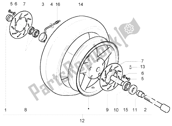 Tutte le parti per il Ruota Anteriore del Piaggio X9 250 Evolution 2000