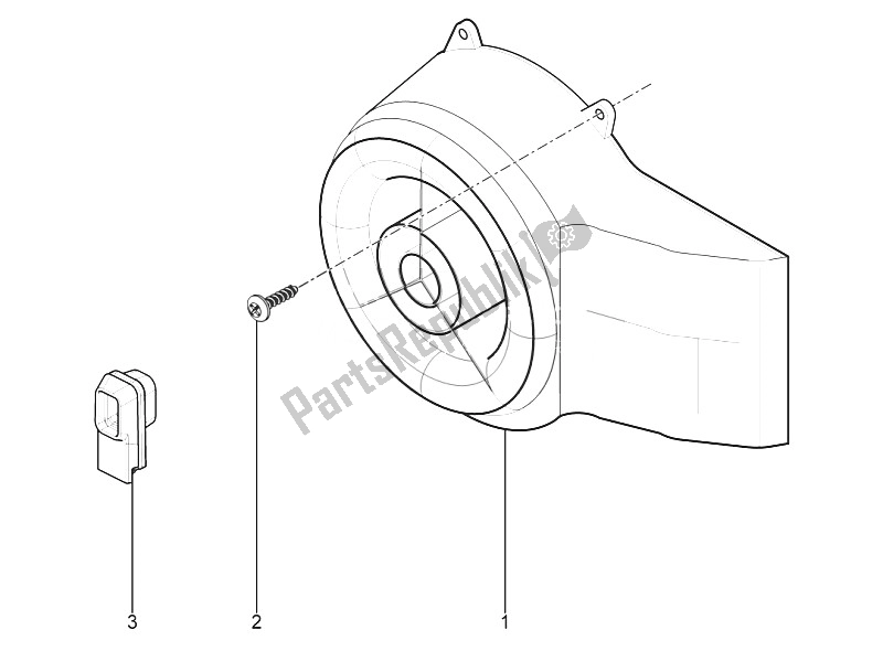 All parts for the Flywheel Magneto Cover - Oil Filter of the Piaggio Typhoon 50 2T E3 CH 2011