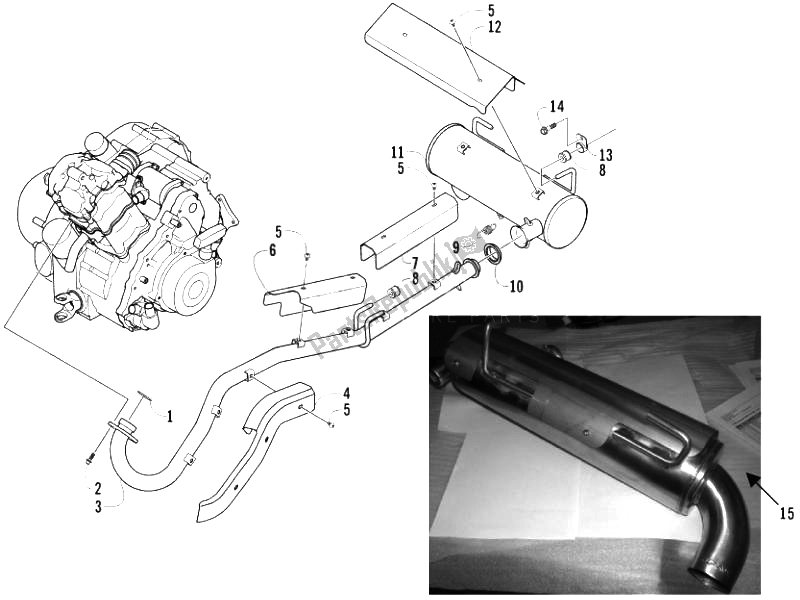 Tutte le parti per il Silenziatore del Piaggio Trackmaster 500 2006