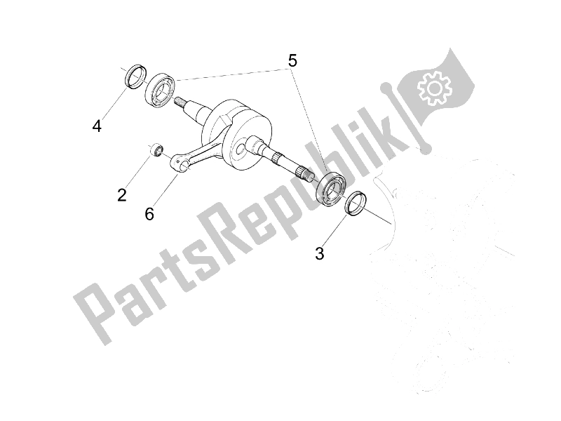All parts for the Crankshaft of the Piaggio FLY 50 2T 25 KMH B NL 2005