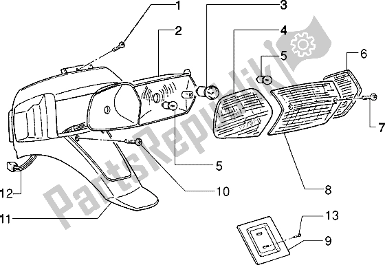 Tutte le parti per il Fanale Posteriore del Piaggio ZIP 50 1995