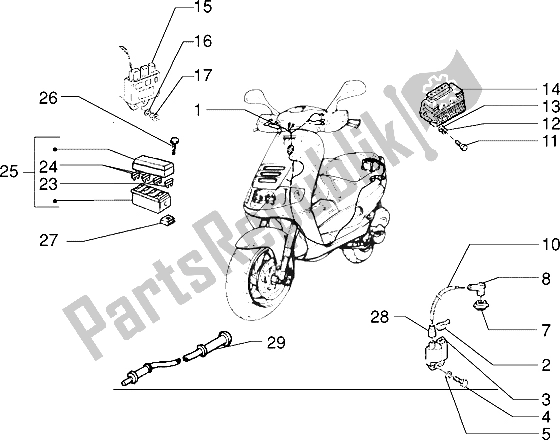 Toutes les pièces pour le Appareils électriques (3) du Piaggio Skipper 150 1998