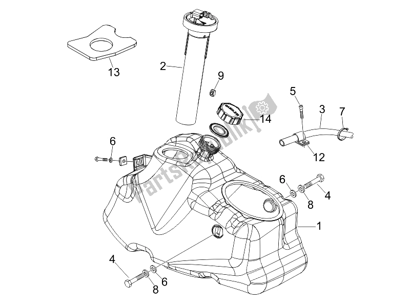 Toutes les pièces pour le Réservoir D'essence du Piaggio Beverly 250 E3 2007