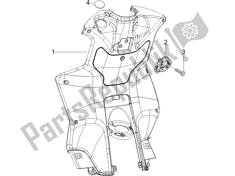 All parts for the Front Glove-box - Knee-guard Panel of the Piaggio NRG Power DT Serie Speciale 50 2007