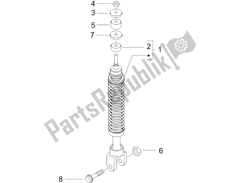 Toutes les pièces pour le Suspension Arrière - Amortisseur / S du Piaggio NRG Power Pure JET 50 2005