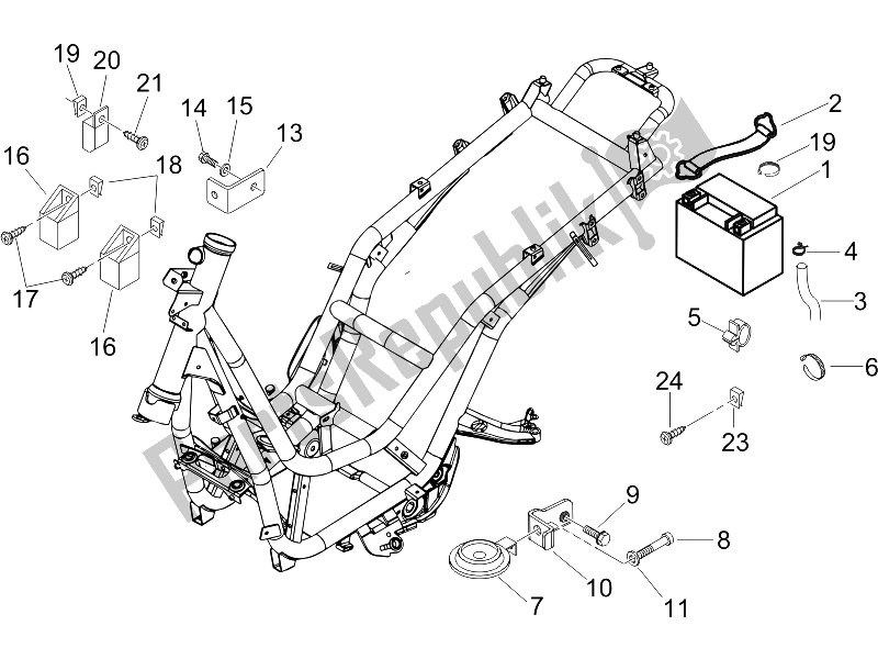 All parts for the Remote Control Switches - Battery - Horn of the Piaggio Beverly 250 IE E3 2006