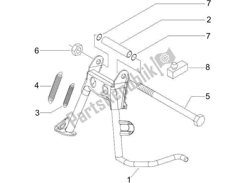 Tutte le parti per il Stand / S del Piaggio Liberty 125 4T 2006