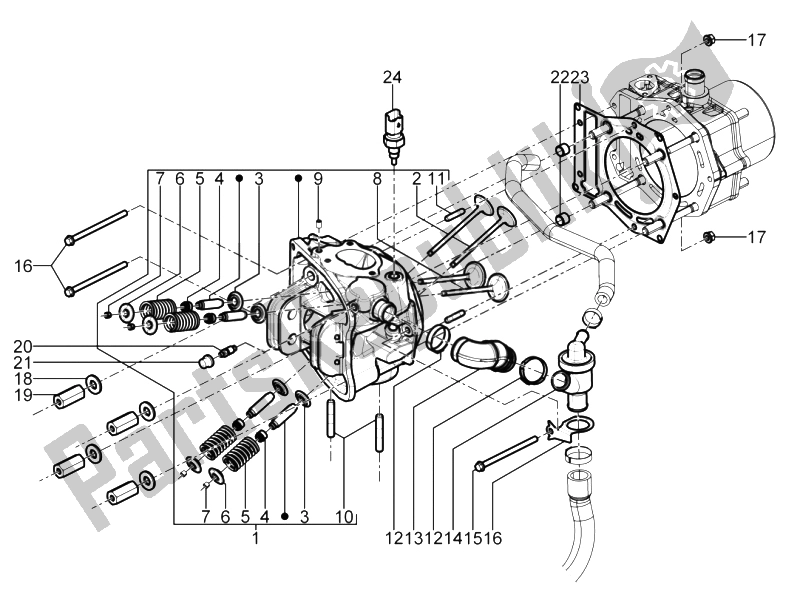 All parts for the Head Unit - Valve of the Piaggio X 10 500 4T 4V I E E3 2012