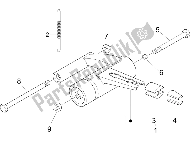 Toutes les pièces pour le Bras Oscillant du Piaggio Liberty 50 4T 2005