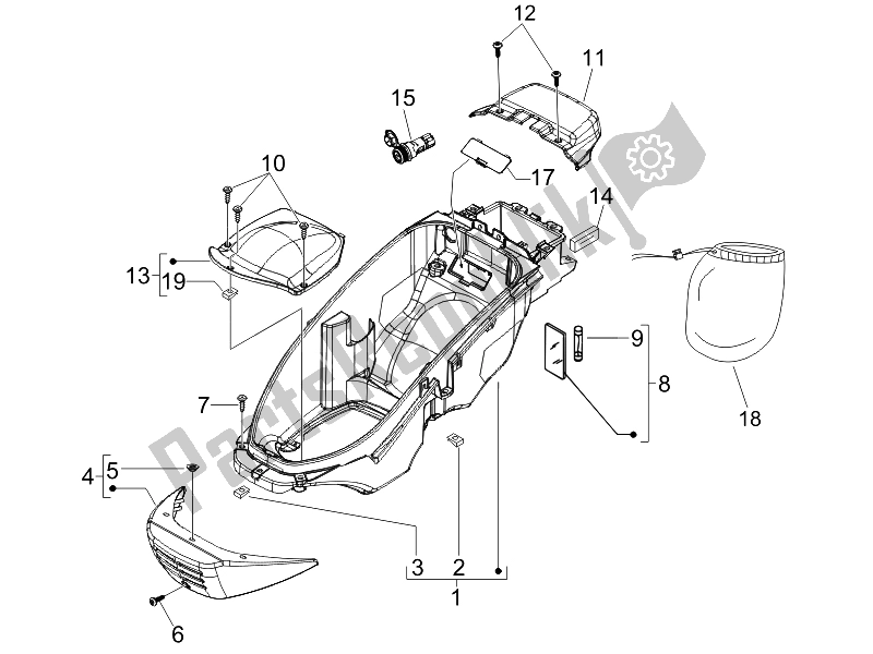 All parts for the Helmet Huosing - Undersaddle of the Piaggio Beverly 250 Cruiser E3 2007