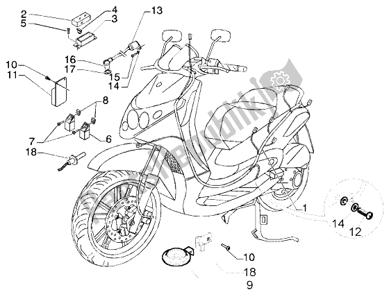 Toutes les pièces pour le Appareil électrique - Klaxon électrique du Piaggio Beverly 125 RST 2004