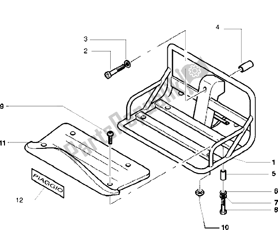 All parts for the Front Carrier of the Piaggio Free Pptt 50 1995