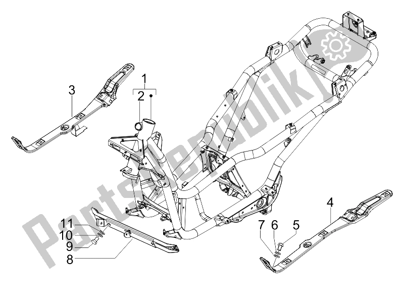 All parts for the Frame/bodywork of the Piaggio X7 300 IE Euro 3 2009