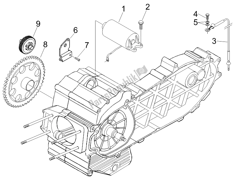 Toutes les pièces pour le Stater - Démarreur électrique du Piaggio MP3 500 Tourer USA 2010