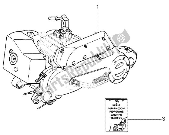 All parts for the Engine of the Piaggio FLY 50 2T 2004