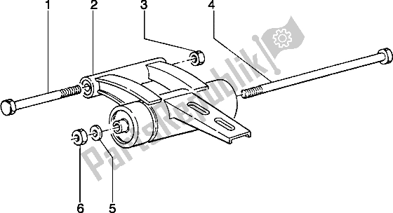 All parts for the Swinging Arm of the Piaggio Typhoon 50 X 1999