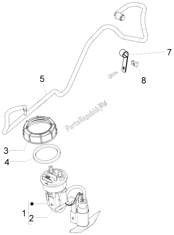 All parts for the Supply System of the Piaggio Liberty 125 4T 2V IE PTT I 2012