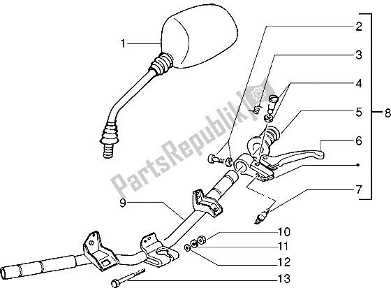 Toutes les pièces pour le Pièces Détachées Guidon (2) du Piaggio Typhoon 125 XR 2003