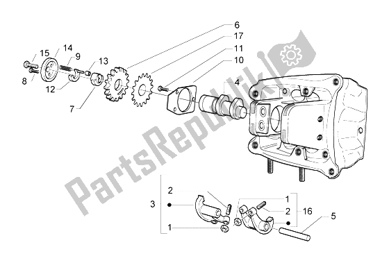 Toutes les pièces pour le Support De Leviers à Bascule du Piaggio Beverly 500 2003