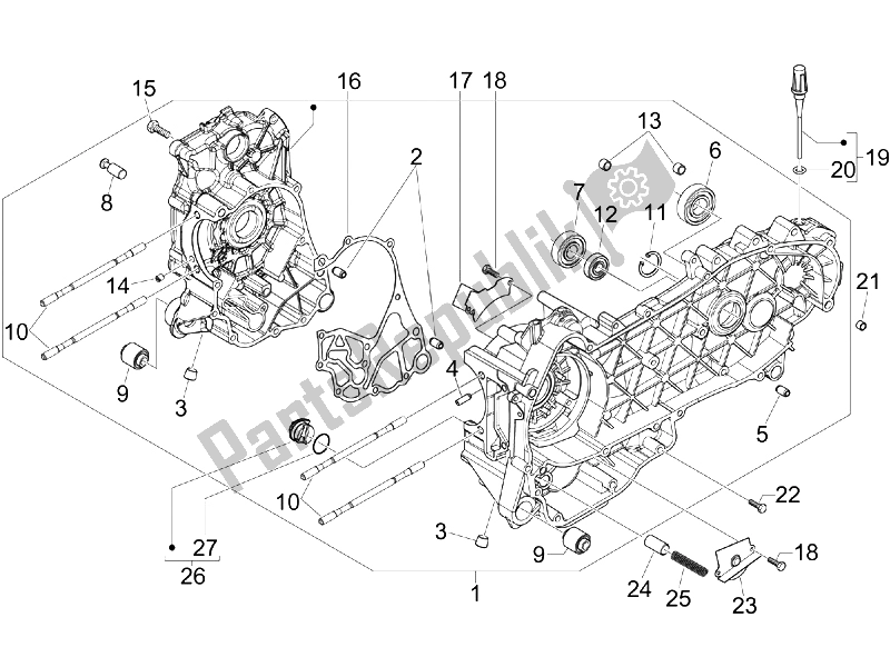 Toutes les pièces pour le Carter du Piaggio BV 250 Tourer USA 2008