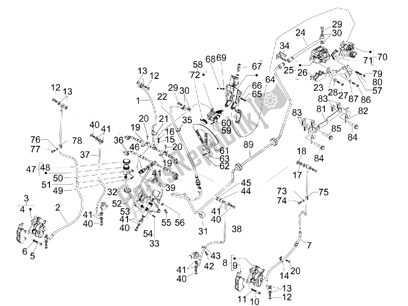 Toutes les pièces pour le Tuyaux De Freins - étriers du Piaggio MP3 400 IE MIC 2008