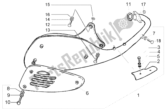 Alle onderdelen voor de Katalytische Geluiddemper van de Piaggio Liberty 200 Leader RST 2002