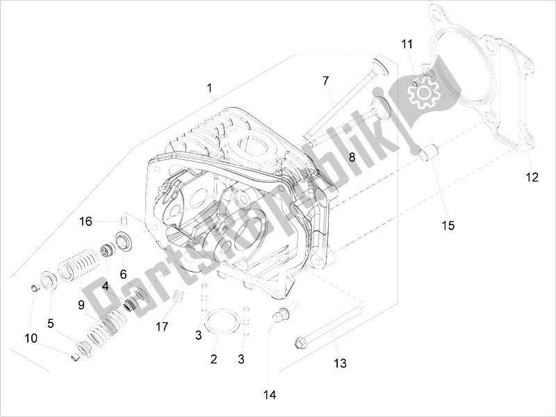 Toutes les pièces pour le Unité De Tête - Valve du Piaggio FLY 150 4T USA 2007