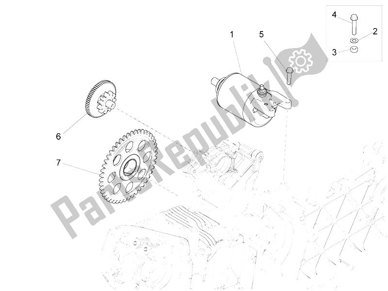 Toutes les pièces pour le Stater - Démarreur électrique du Piaggio FLY 125 4T 3V IE E3 LEM 2012