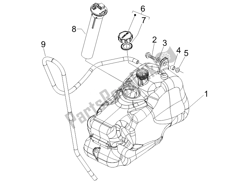 Tutte le parti per il Serbatoio Di Carburante del Piaggio MP3 400 IE 2007