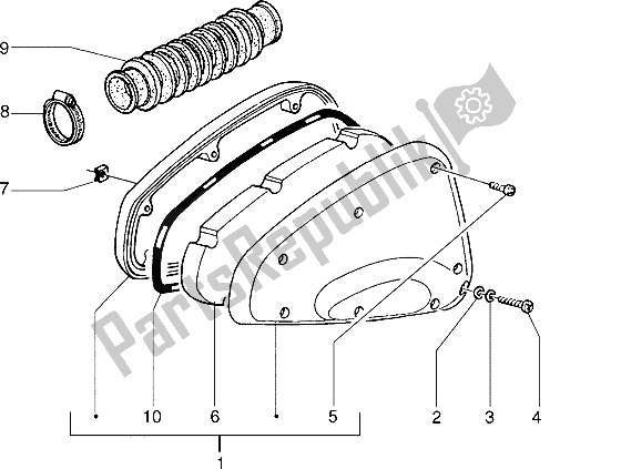 All parts for the Air Cleaner of the Piaggio NRG Extreme 50 1999