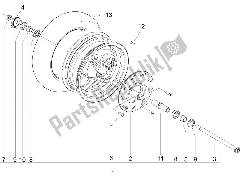 Toutes les pièces pour le Roue Avant du Piaggio Typhoon 50 2006