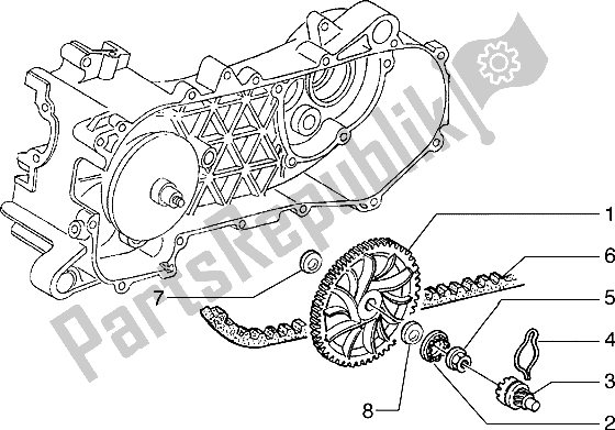 All parts for the Driving Pulley (2) of the Piaggio Hexagon 125 1996