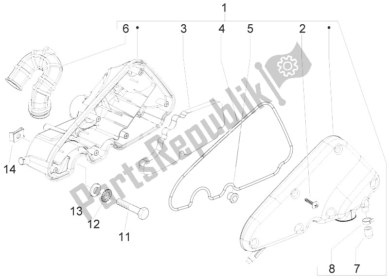 Alle onderdelen voor de Luchtfilter van de Piaggio Liberty 100 4T Vietnam 2011