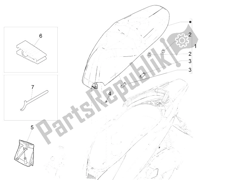 Todas las partes para Silla De Montar / Asientos de Piaggio Medley 150 4T IE ABS Asia 2016