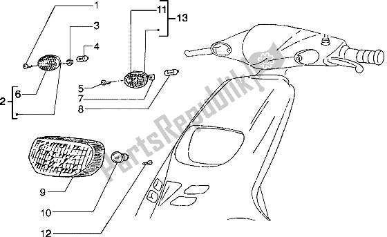 Toutes les pièces pour le Lampe Frontale du Piaggio Typhoon 50 1999