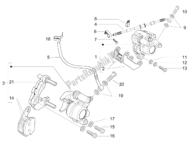 All parts for the Brakes Pipes - Calipers of the Piaggio NRG Power DD 50 2005