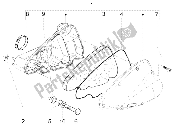 All parts for the Air Cleaner of the Piaggio Liberty 200 Leader RST 2002