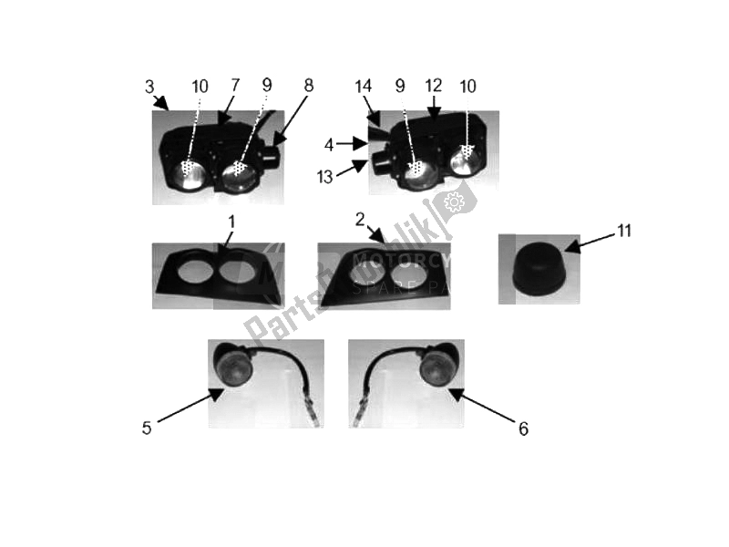 Todas las partes para Faros Delanteros - Luces Intermitentes de Piaggio Trackmaster 500 2006