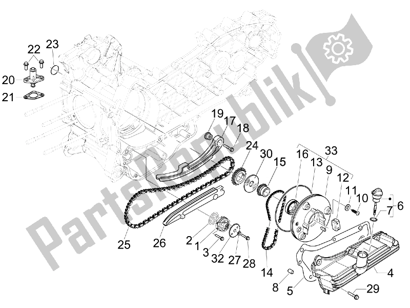 Toutes les pièces pour le La Pompe à Huile du Piaggio X9 125 Evolution Euro 3 2007