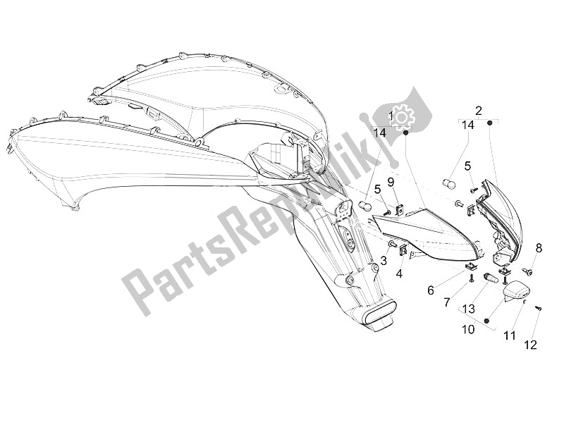 Toutes les pièces pour le Phares Arrière - Clignotants du Piaggio Beverly 300 IE ABS E4 EU 2016