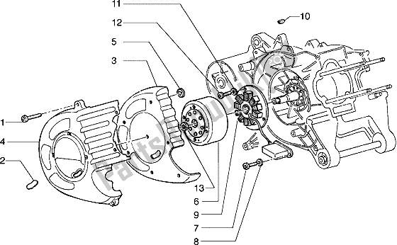 All parts for the Flywheel Magneto of the Piaggio Hexagon 125 1996