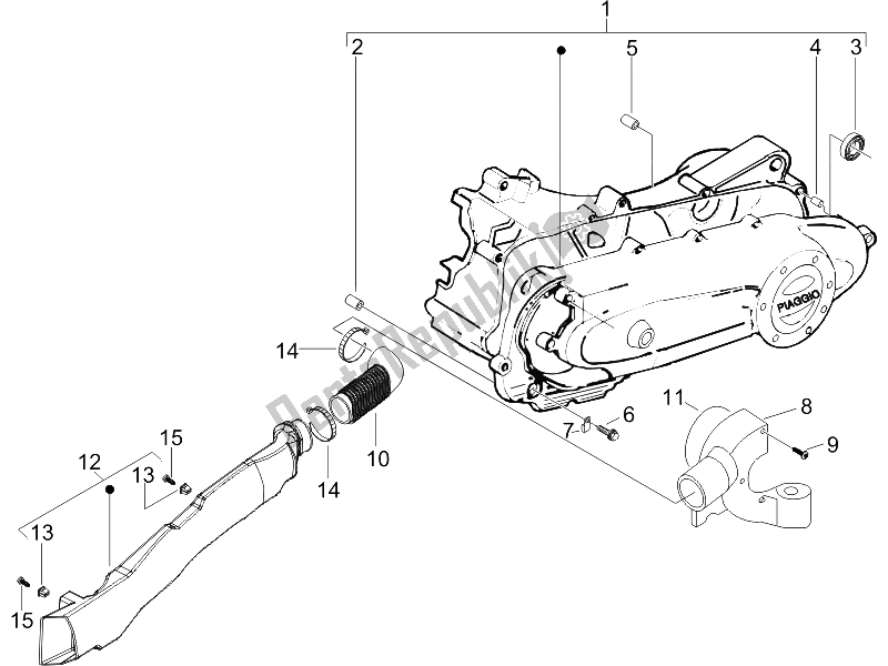 Toutes les pièces pour le Couvercle De Carter - Refroidissement Du Carter du Piaggio Liberty 50 4T MOC 2009