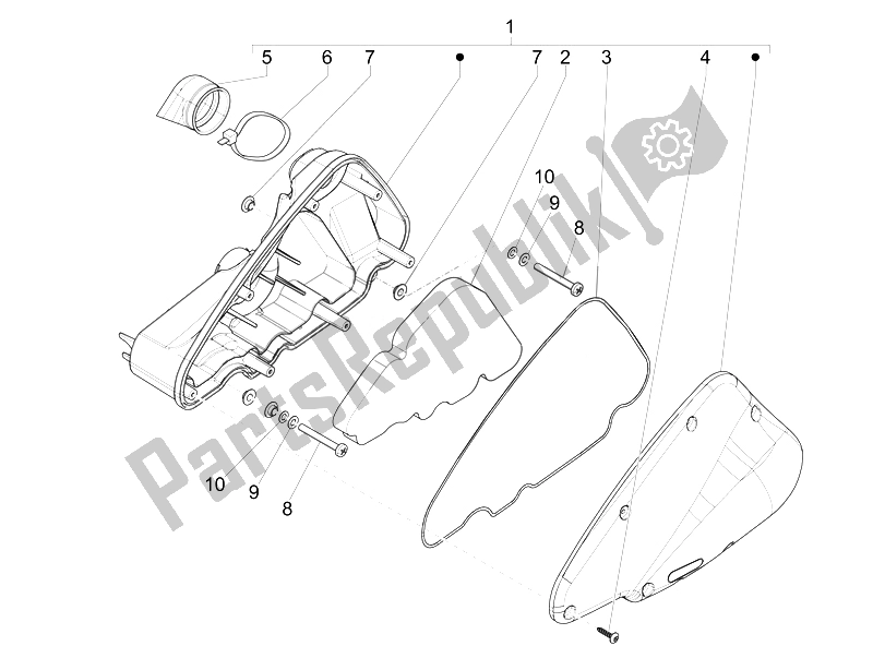 Todas as partes de Filtro De Ar do Piaggio Liberty 50 4T Delivery 2010