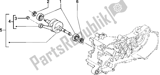 All parts for the Crankshaft of the Piaggio Typhoon 50 XR 2000