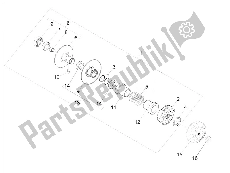 Toutes les pièces pour le Poulie Menée du Piaggio NRG Power DD 50 2016