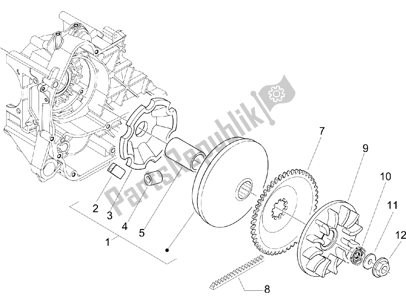 Tutte le parti per il Puleggia Motrice del Piaggio Liberty 50 2T 2006