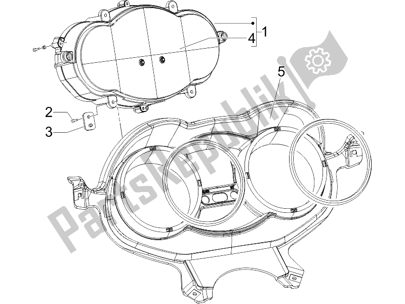 Toutes les pièces pour le Tableau De Bord Combiné du Piaggio X8 400 IE Euro 3 UK 2006