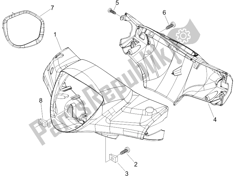 Toutes les pièces pour le Couvertures De Guidon du Piaggio Liberty 150 4T E3 2008