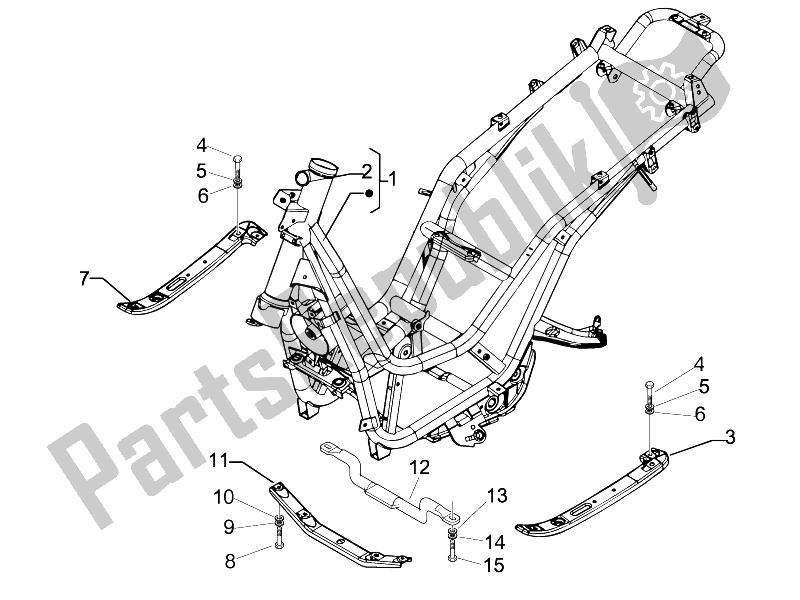 Toutes les pièces pour le Cadre / Carrosserie du Piaggio BV 300 IE Tourer USA 2009