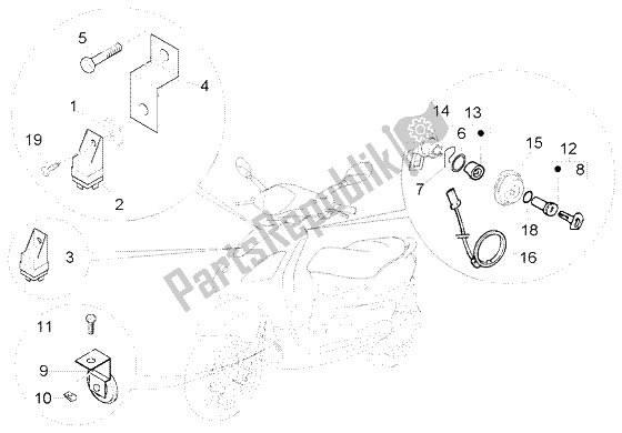 All parts for the Electrical Device of the Piaggio FLY 150 4T 2004